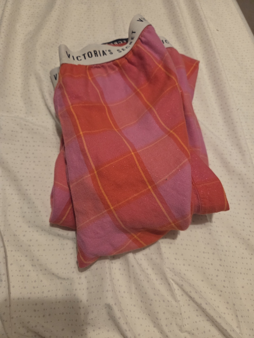 Victoria's Secret Kids Pink and Red Plaid Pajama Bottoms